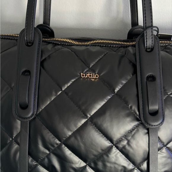 Tutilo Quilted Tote Bag/ Black/ Large - Picture 5 of 9